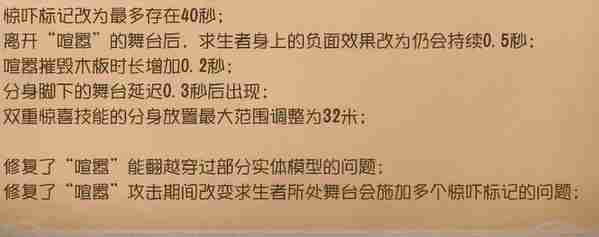 第五人格喧嚣调整了什么