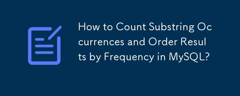 Bagaimana Mengira Kejadian Substring dan Keputusan Pesanan mengikut Kekerapan dalam MySQL?