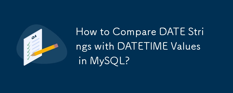 Wie vergleiche ich DATE-Strings mit DATETIME-Werten in MySQL?