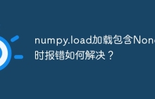 numpy.load加载包含None值时报错如何解决？