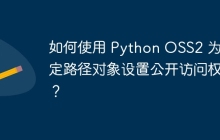 如何使用 Python OSS2 为特定路径对象设置公开访问权限？