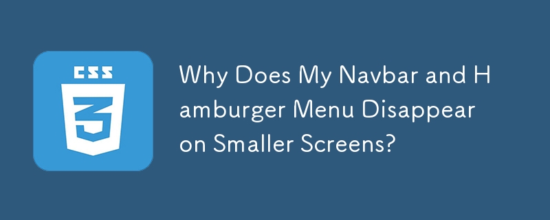 Why Does My Navbar and Hamburger Menu Disappear on Smaller Screens?