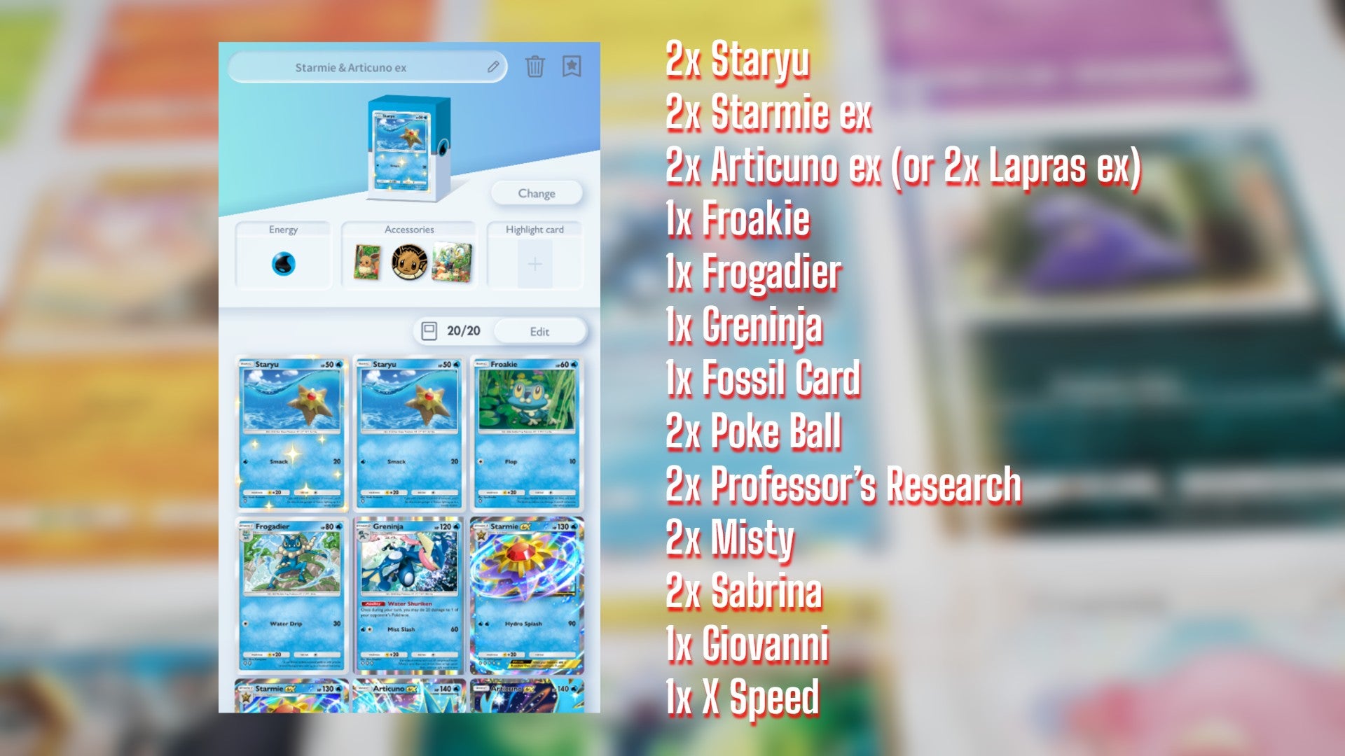 Pokemon TCG Pocket best Starmie ex deck - card list and guide