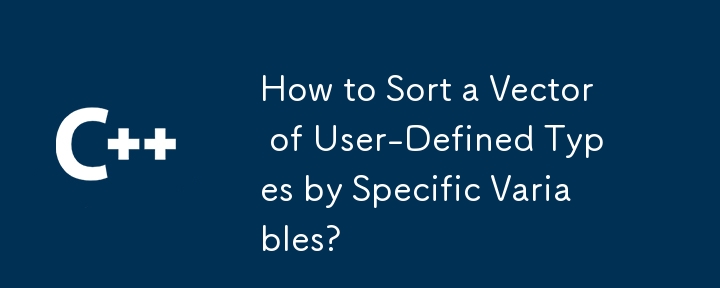 How to Sort a Vector of User-Defined Types by Specific Variables?