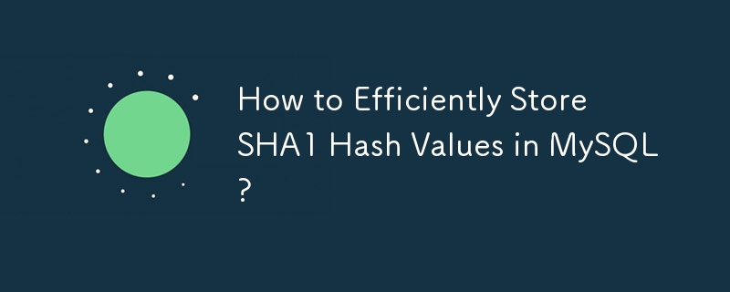 How to Efficiently Store SHA1 Hash Values in MySQL?