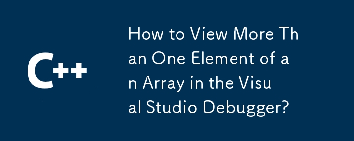 如何在 Visual Studio 偵錯器中查看數組的多個元素？