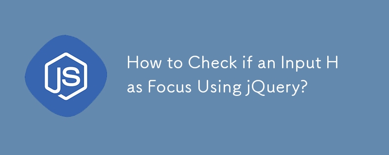 How to Check if an Input Has Focus Using jQuery?