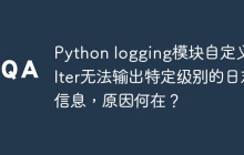 Python logging模块自定义Filter无法输出特定级别的日志信息，原因何在？