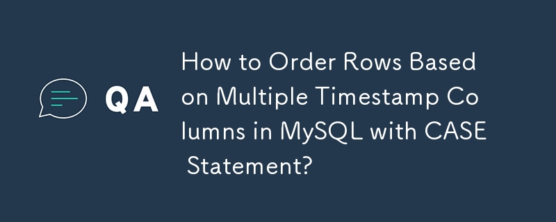 How to Order Rows Based on Multiple Timestamp Columns in MySQL with CASE Statement?