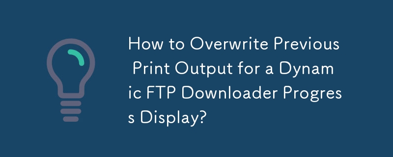 동적 FTP 다운로더 진행률 표시를 위해 이전 인쇄 출력을 덮어쓰는 방법은 무엇입니까?