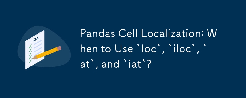 Pandas Cell Localization: When to Use `loc`, `iloc`, `at`, and `iat`?