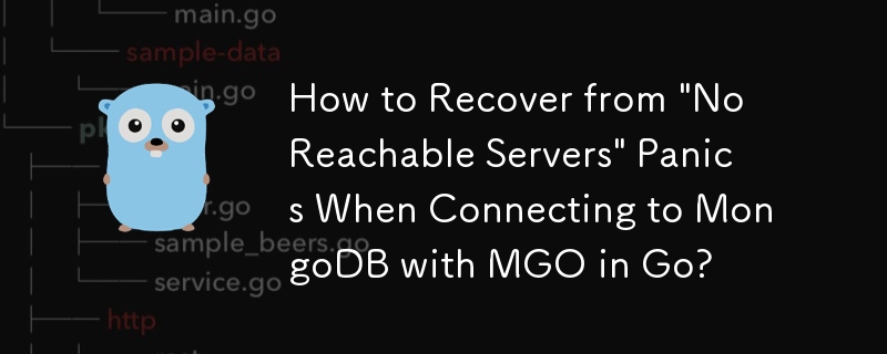 在 Go 中使用 MGO 連接到 MongoDB 時如何從「無法存取伺服器」的恐慌中恢復？