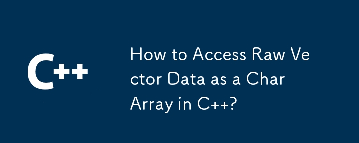 C で生のベクトル データに Char 配列としてアクセスするにはどうすればよいですか?