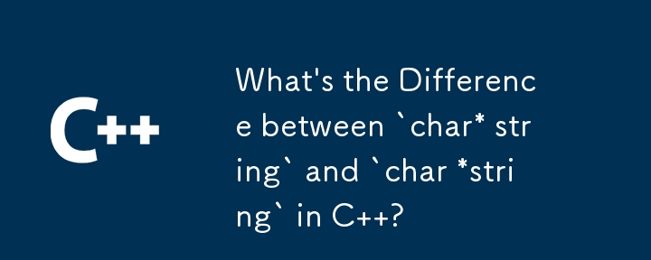 What's the Difference between `char* string` and `char *string` in C  ?