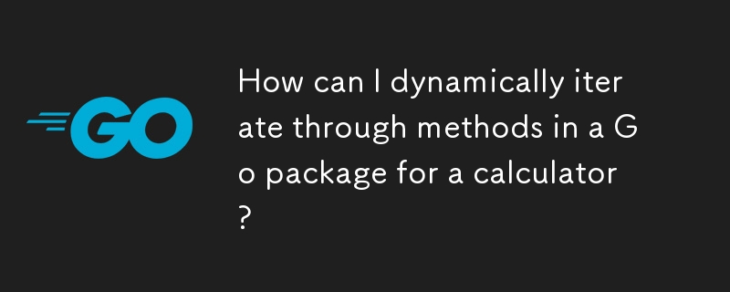 如何動態迭代計算器的 Go 套件中的方法？