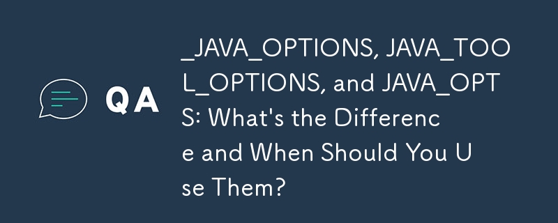 _JAVA_OPTIONS, JAVA_TOOL_OPTIONS et JAVA_OPTS : quelle est la différence et quand devriez-vous les utiliser ?