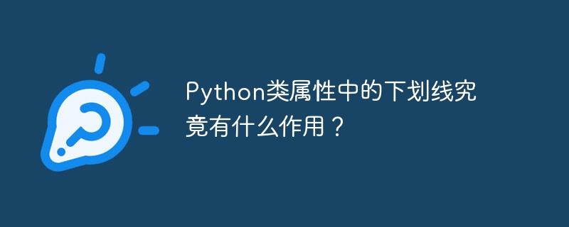 Python类属性中的下划线究竟有什么作用？ - 小浪资源网