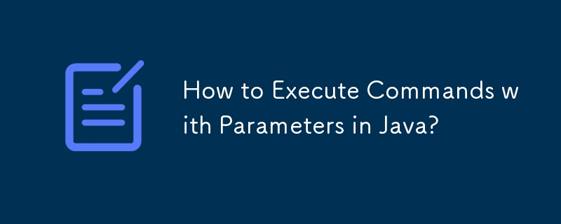 How to Execute Commands with Parameters in Java?