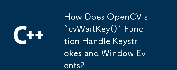 How Does OpenCV\'s `cvWaitKey()` Function Handle Keystrokes and Window Events?