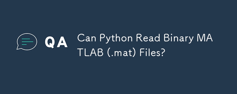 Python 可以讀取二進位 MATLAB (.mat) 檔案嗎？