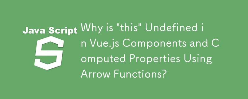 為什麼 Vue.js 元件和使用箭頭函數計算的屬性中的「this」未定義？