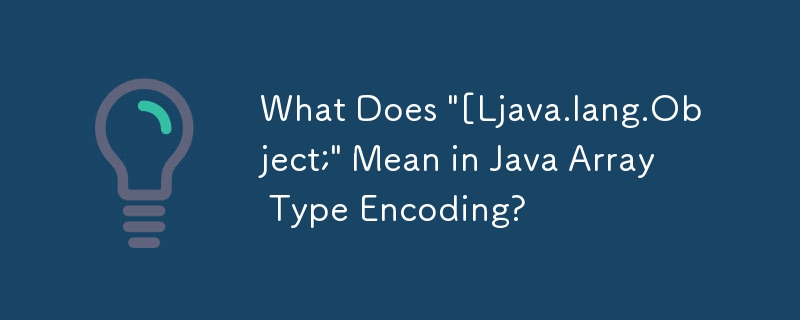 Java 陣列型別編碼中的「[Ljava.lang.Object;」是什麼意思？