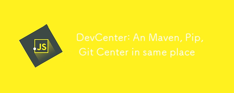 DevCenter: Maven, Pip, Git Center가 같은 장소에 있음