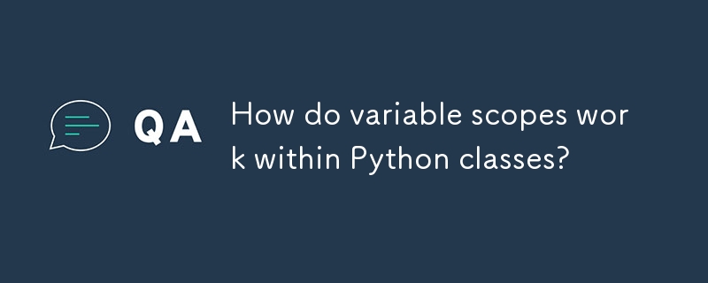 Comment fonctionnent les portées de variables dans les classes Python ?