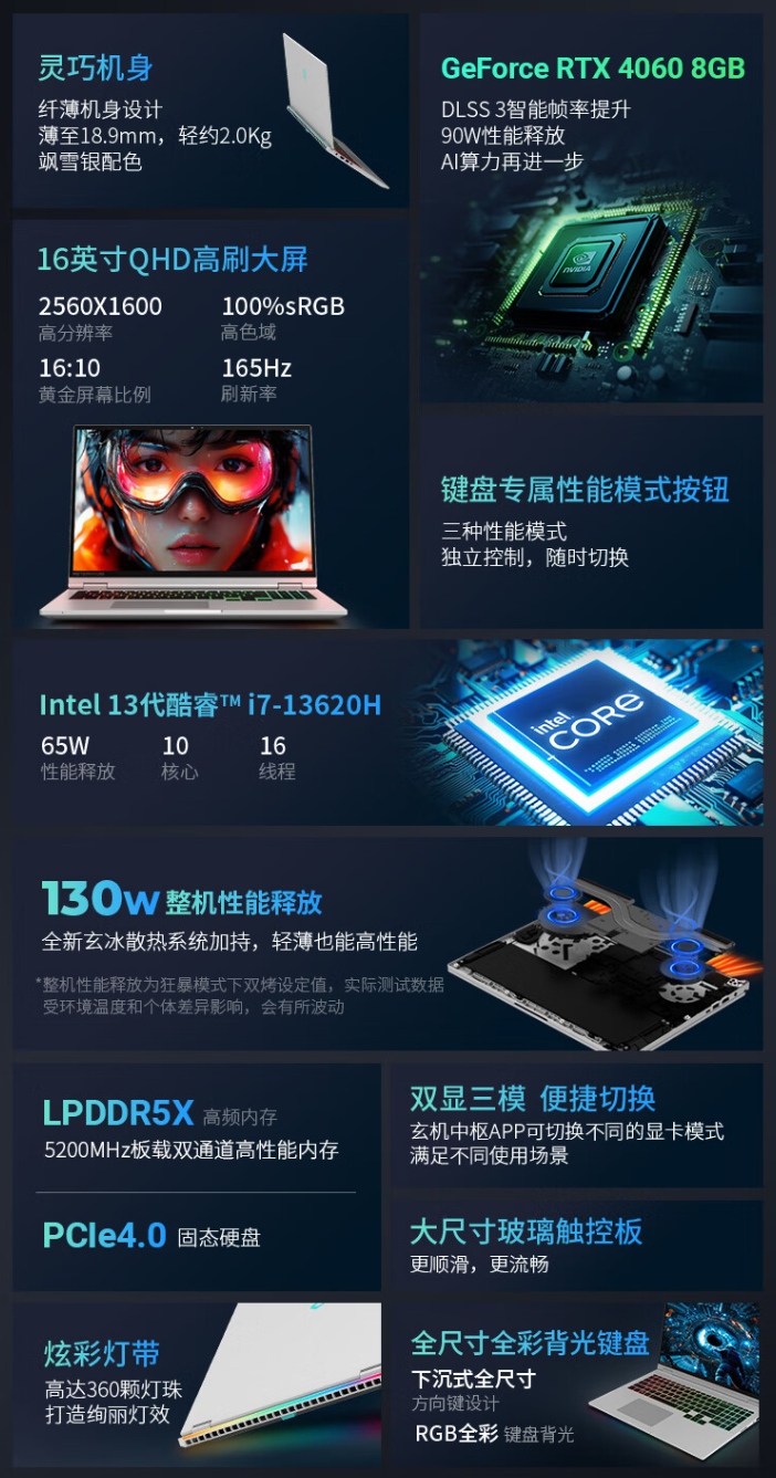 玄派玄极星 16 笔记本亮相：i7-13620H + RTX 4060，售价 7499 元