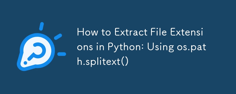 Comment extraire des extensions de fichiers en Python : en utilisant os.path.splitext()