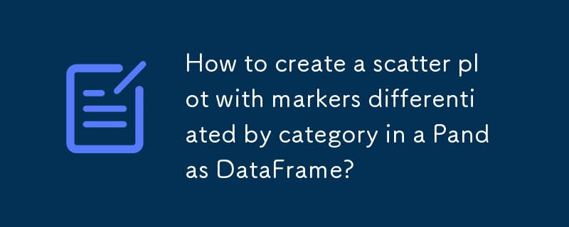 Comment créer un nuage de points avec des marqueurs différenciés par catégorie dans un Pandas DataFrame ?