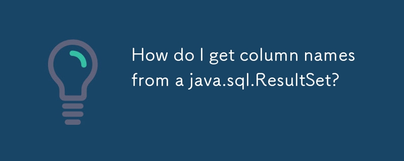 java.sql.ResultSet에서 열 이름을 어떻게 얻나요?