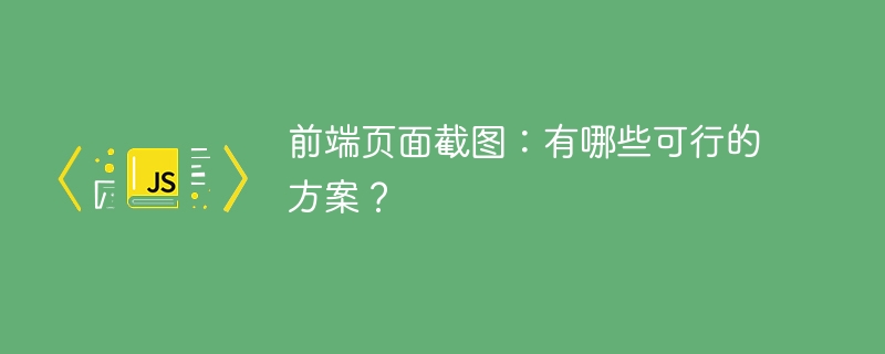 前端页面截图：有哪些可行的方案？ - 小浪资源网