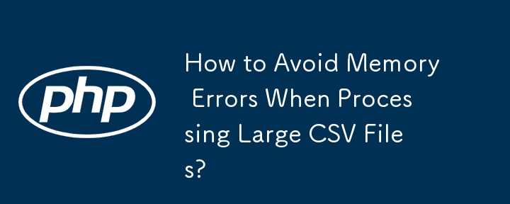 How to Avoid Memory Errors When Processing Large CSV Files?