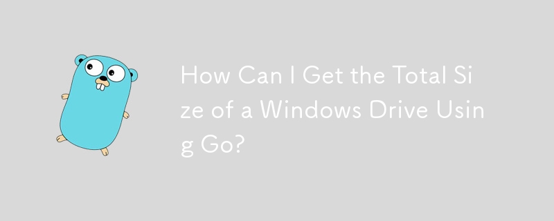 如何使用 Go 获取 Windows 驱动器的总大小？