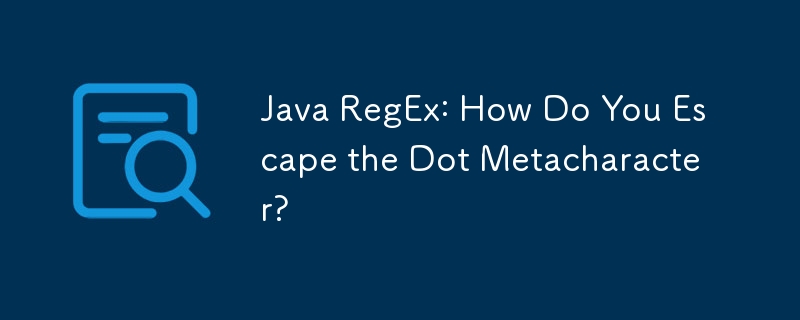 Java RegEx: Wie entgeht man dem Punkt-Metazeichen?