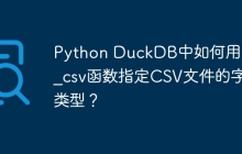 Python DuckDB中如何用read_csv函数指定CSV文件的字段类型？