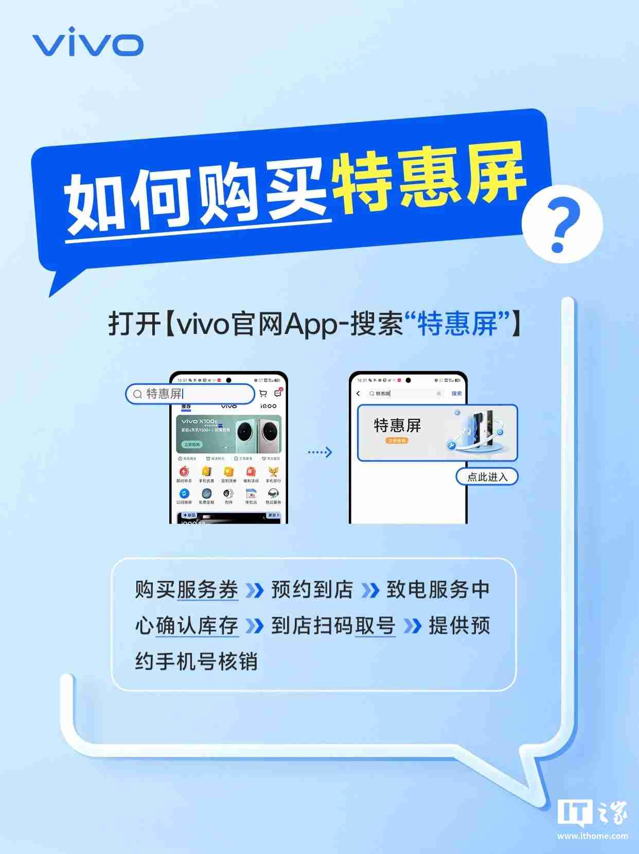 比全新屏幕组件省 800+ 元：vivo X100 / Pro 手机特惠屏上线，619/689 元