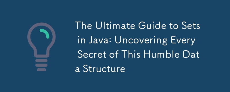 Der ultimative Leitfaden für Mengen in Java: Entdecken Sie jedes Geheimnis dieser bescheidenen Datenstruktur