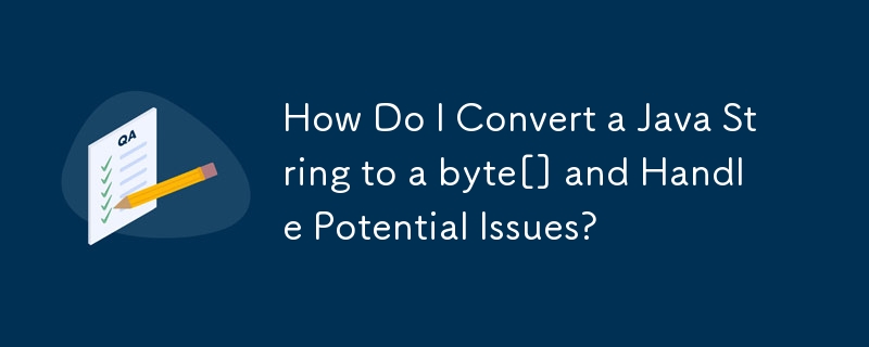 How Do I Convert a Java String to a byte[] and Handle Potential Issues?