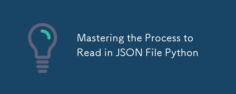Beherrschen des Prozesses zum Einlesen von JSON-Dateien in Python