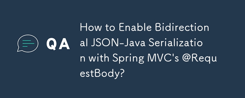 Bagaimana untuk Mendayakan Pensirilan JSON-Java Dwiarah dengan Spring MVC @RequestBody?