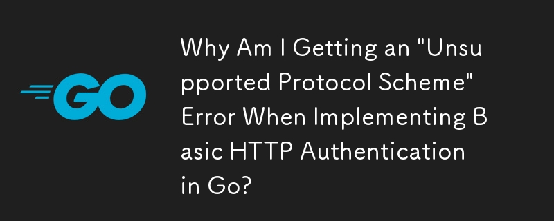 Warum erhalte ich beim Implementieren der einfachen HTTP-Authentifizierung in Go die Fehlermeldung „Nicht unterstütztes Protokollschema'?