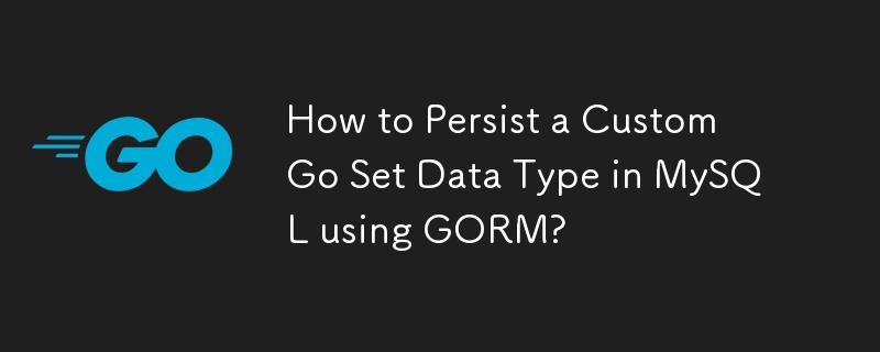 How to Persist a Custom Go Set Data Type in MySQL using GORM?