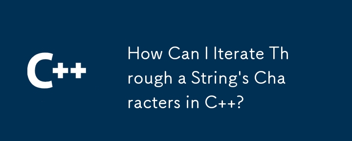 How Can I Iterate Through a String\'s Characters in C  ?