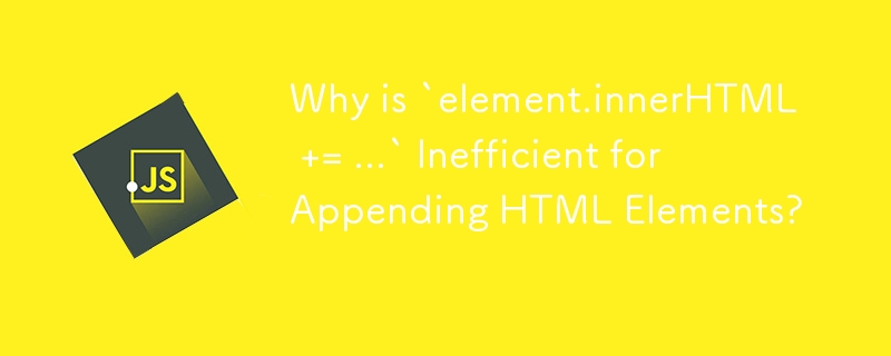 為什麼 `element.innerHTML = ...` 附加 HTML 元素效率低？