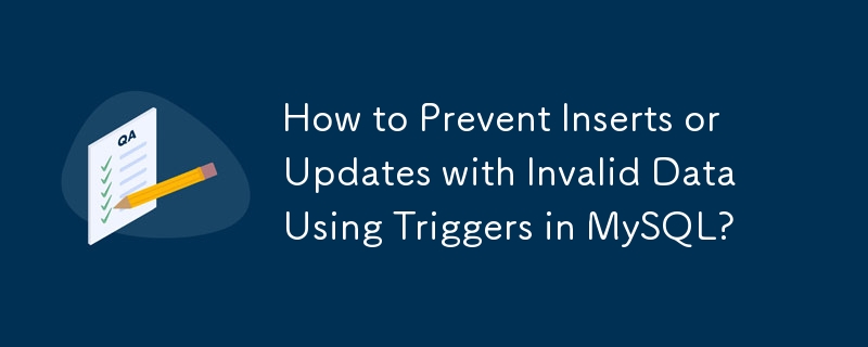 Wie verhindert man Einfügungen oder Aktualisierungen mit ungültigen Daten mithilfe von Triggern in MySQL?