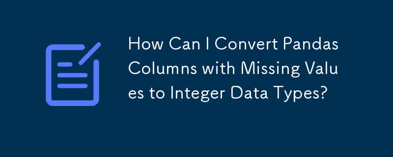 如何將帶有缺失值的 Pandas 列轉換為整數資料類型？
