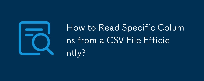 CSV ファイルから特定の列を効率的に読み取るにはどうすればよいですか?