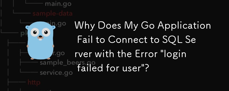 Why Does My Go Application Fail to Connect to SQL Server with the Error \'login failed for user\'?